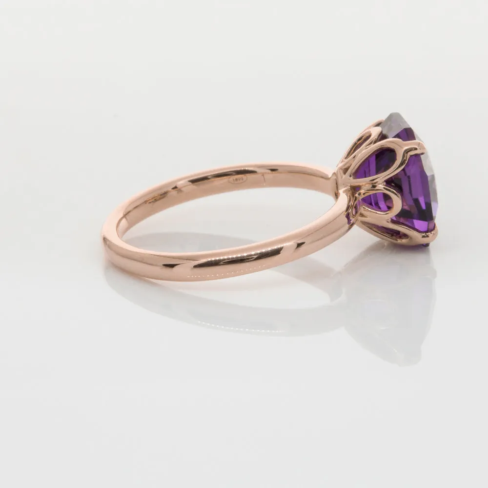 18ct Rose Gold Amethyst Octavia Ring