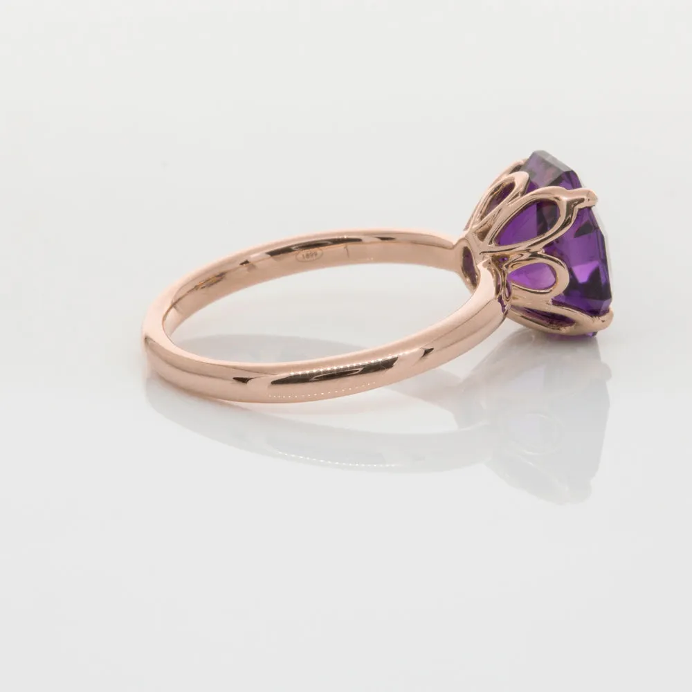 18ct Rose Gold Amethyst Octavia Ring