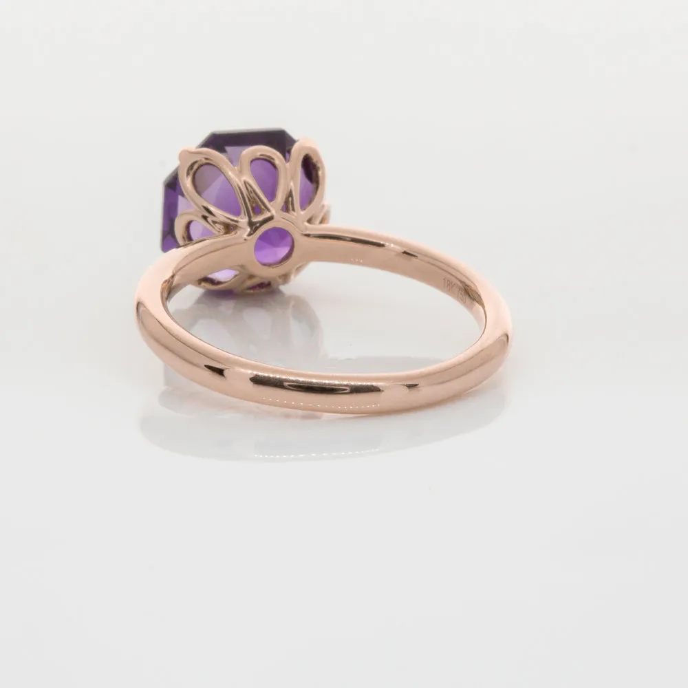 18ct Rose Gold Amethyst Octavia Ring