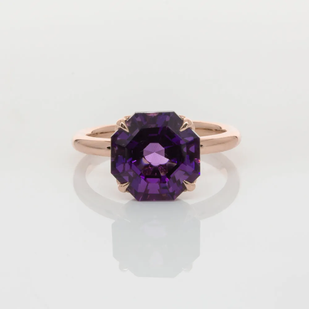 18ct Rose Gold Amethyst Octavia Ring