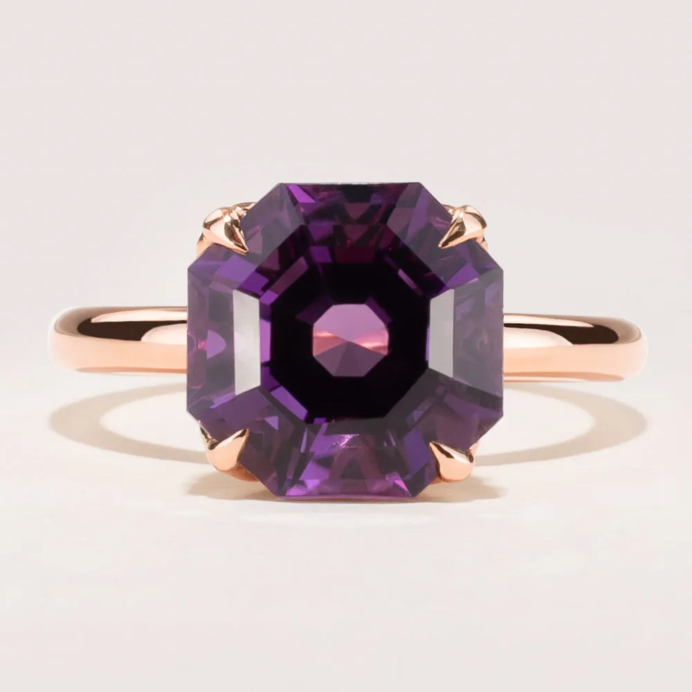 18ct Rose Gold Amethyst Octavia Ring