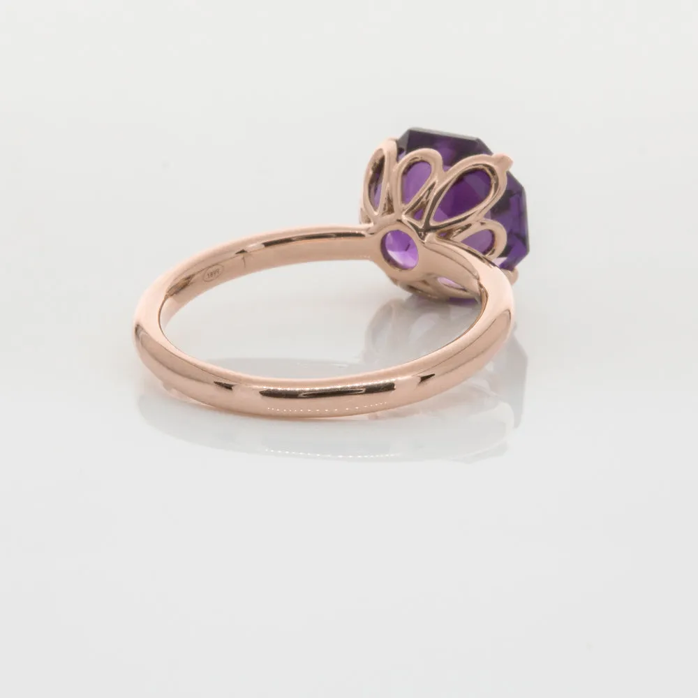 18ct Rose Gold Amethyst Octavia Ring