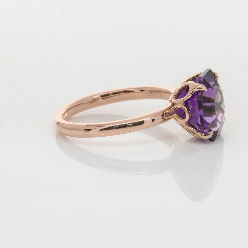 18ct Rose Gold Amethyst Octavia Ring