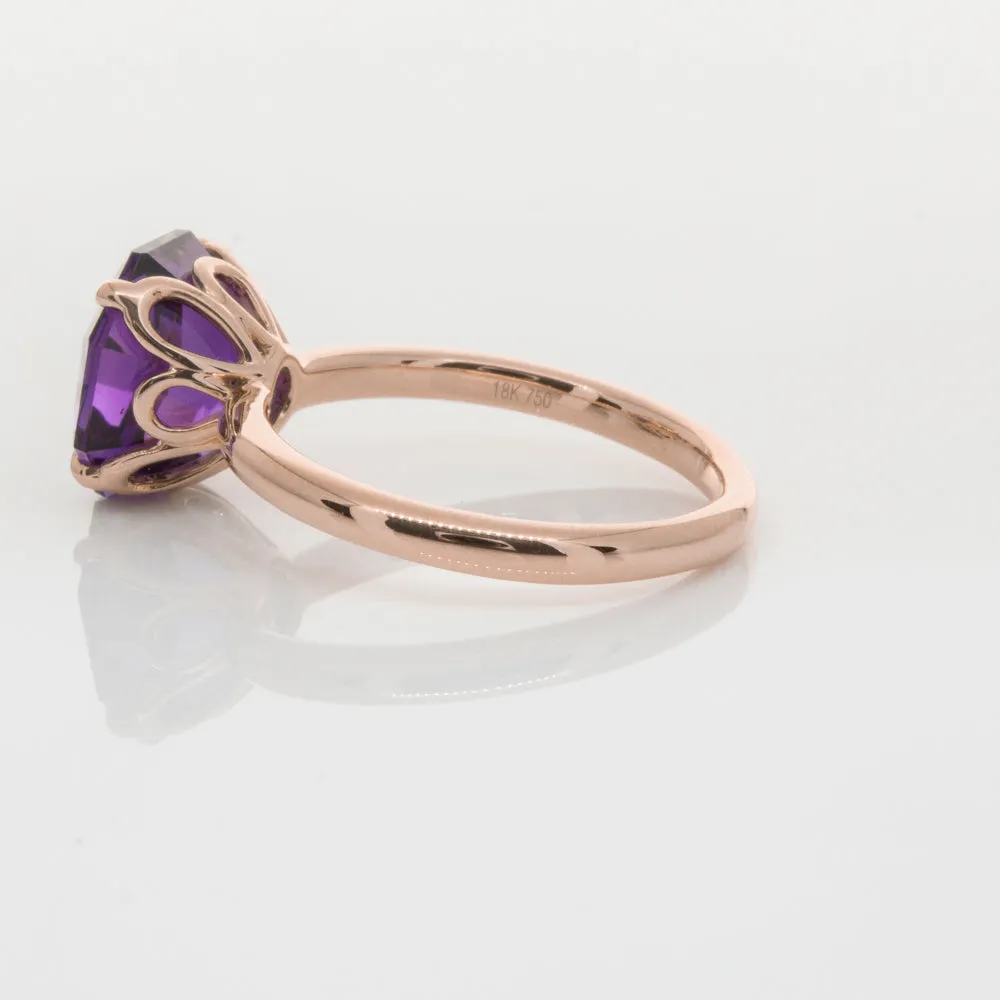 18ct Rose Gold Amethyst Octavia Ring