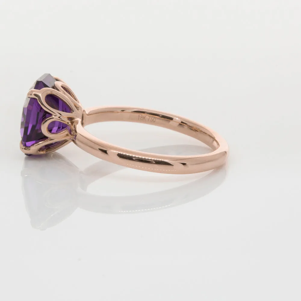 18ct Rose Gold Amethyst Octavia Ring