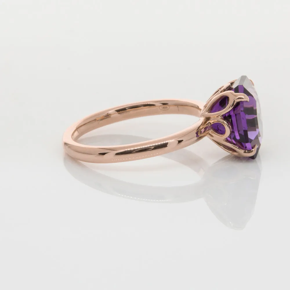 18ct Rose Gold Amethyst Octavia Ring