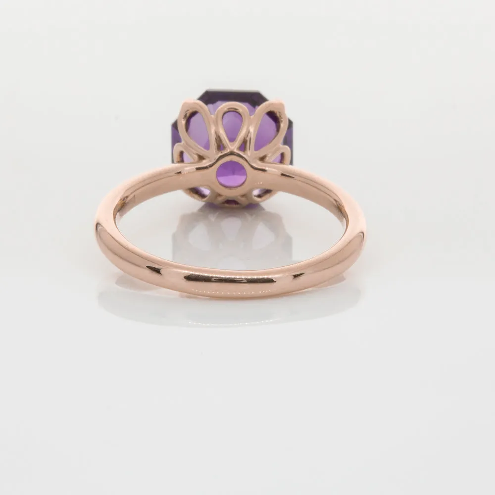 18ct Rose Gold Amethyst Octavia Ring