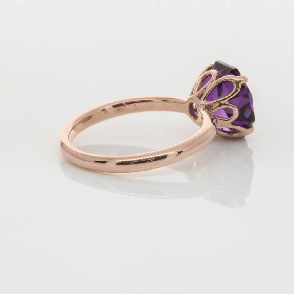 18ct Rose Gold Amethyst Octavia Ring
