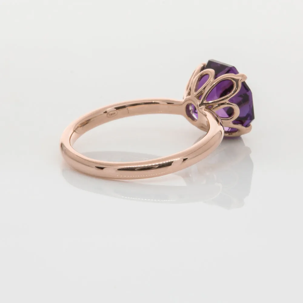 18ct Rose Gold Amethyst Octavia Ring