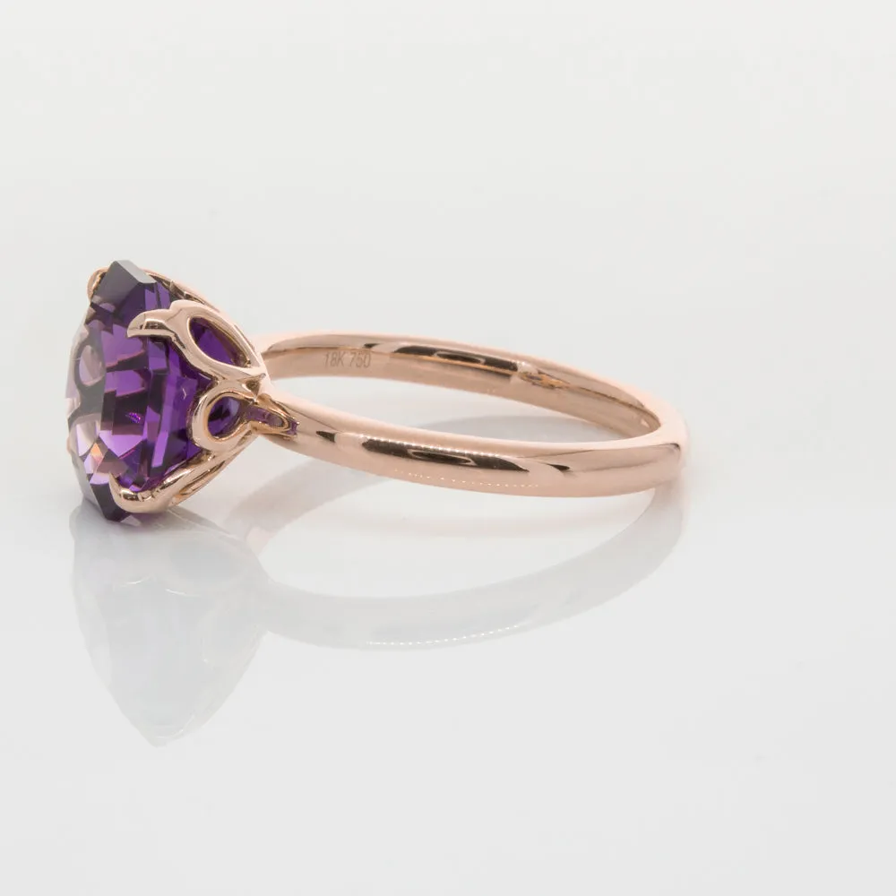 18ct Rose Gold Amethyst Octavia Ring