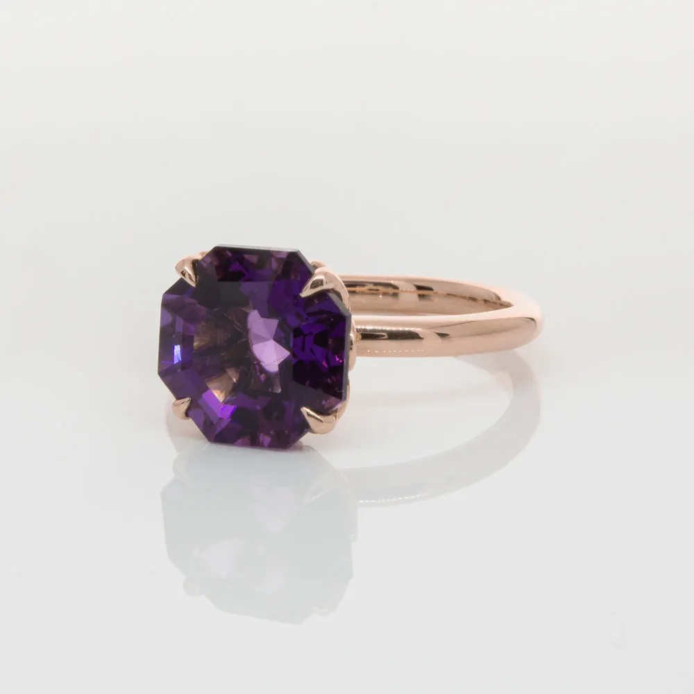 18ct Rose Gold Amethyst Octavia Ring