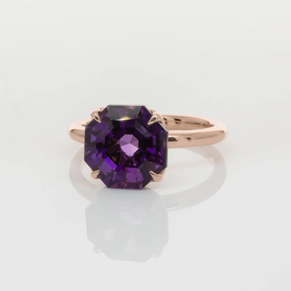 18ct Rose Gold Amethyst Octavia Ring