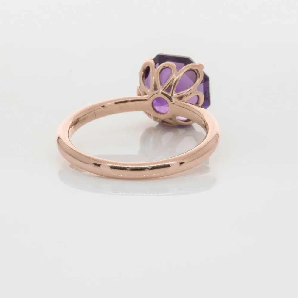 18ct Rose Gold Amethyst Octavia Ring