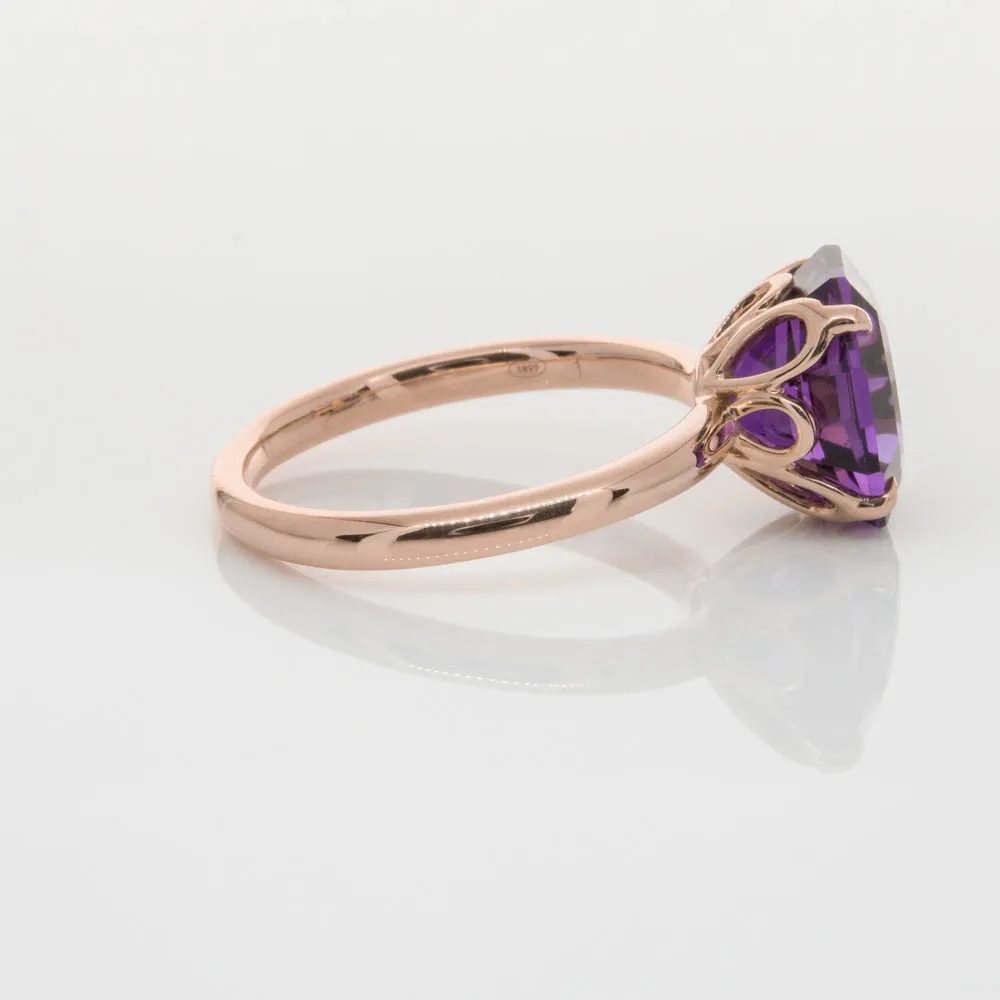 18ct Rose Gold Amethyst Octavia Ring