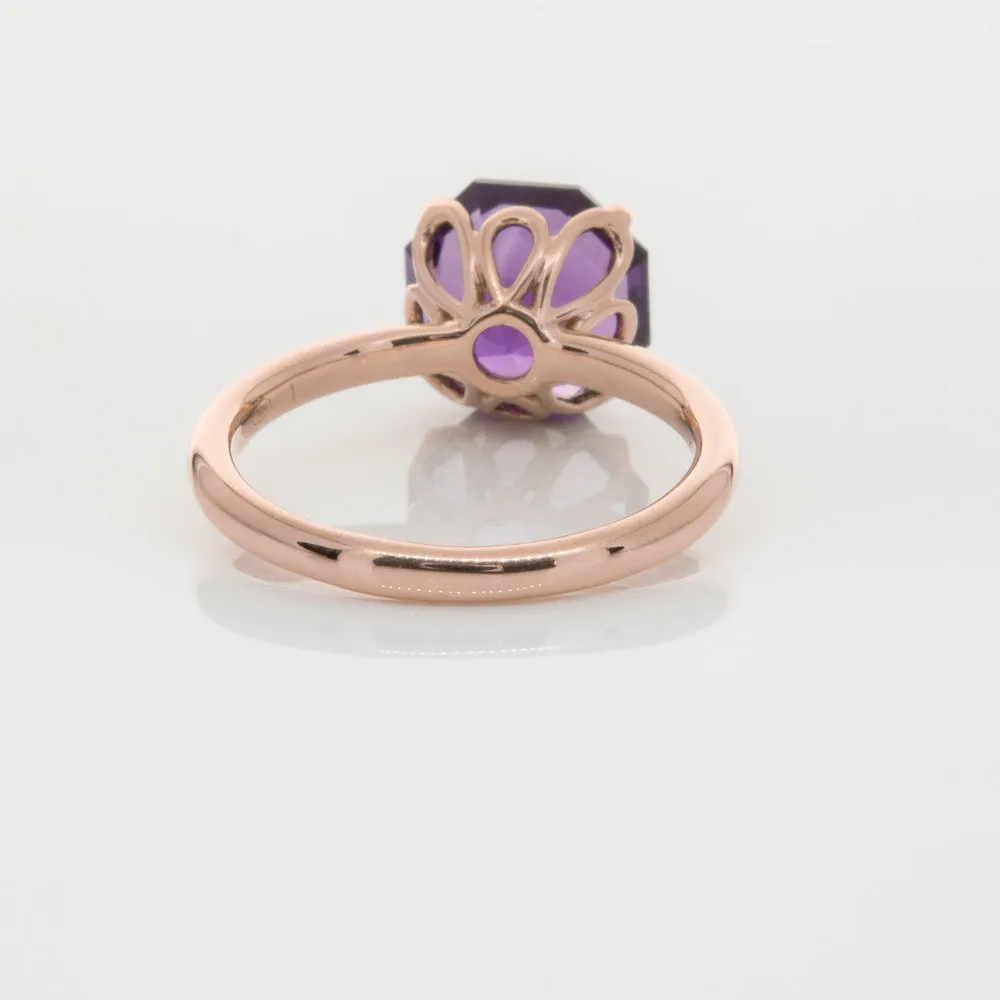 18ct Rose Gold Amethyst Octavia Ring
