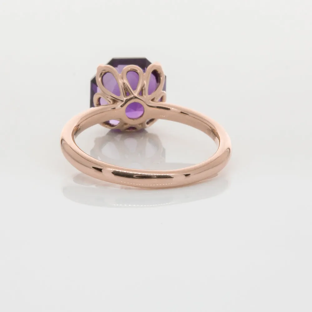 18ct Rose Gold Amethyst Octavia Ring