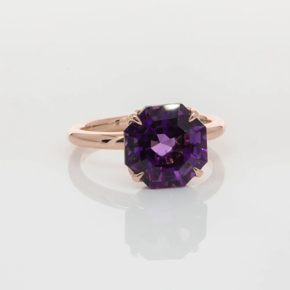 18ct Rose Gold Amethyst Octavia Ring