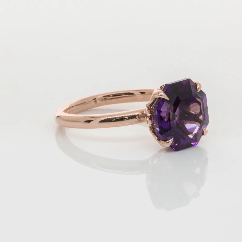 18ct Rose Gold Amethyst Octavia Ring