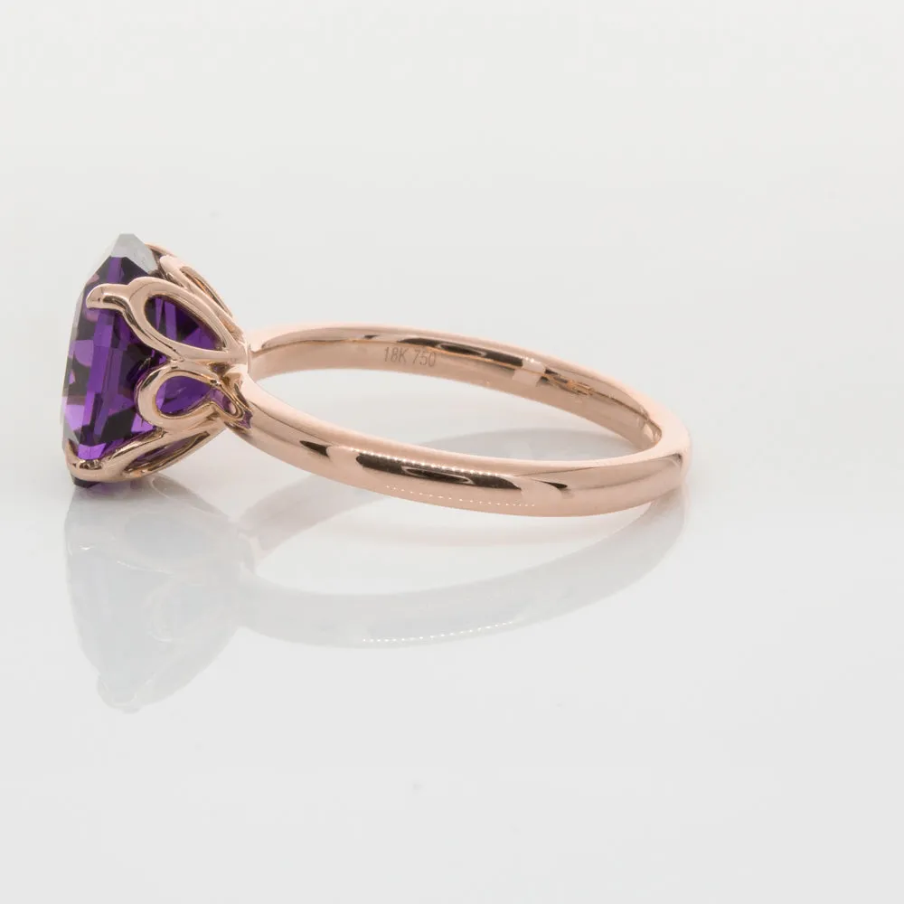 18ct Rose Gold Amethyst Octavia Ring