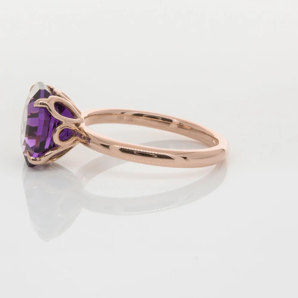 18ct Rose Gold Amethyst Octavia Ring