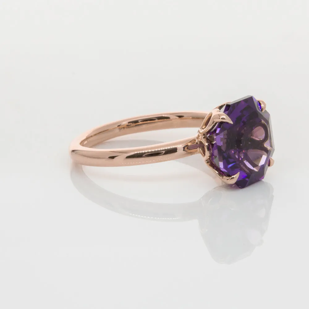 18ct Rose Gold Amethyst Octavia Ring