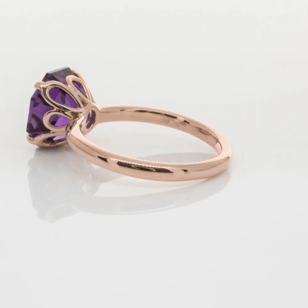18ct Rose Gold Amethyst Octavia Ring