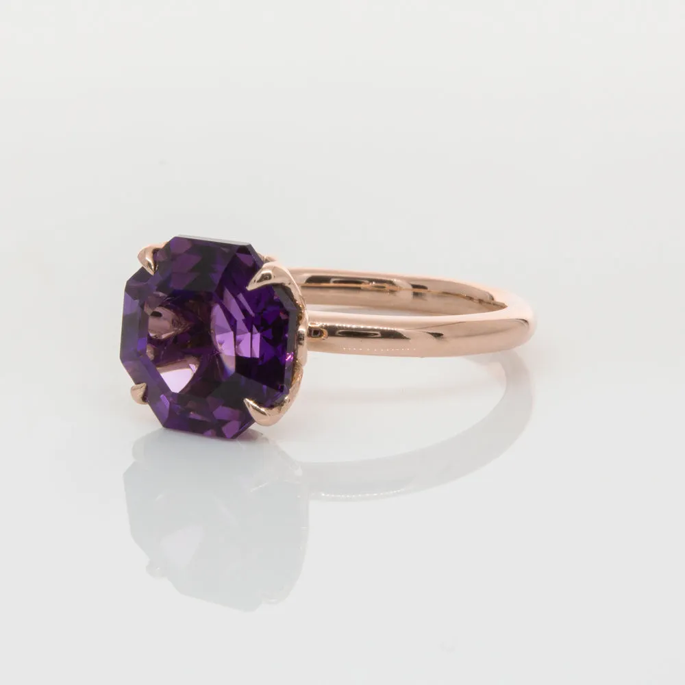 18ct Rose Gold Amethyst Octavia Ring