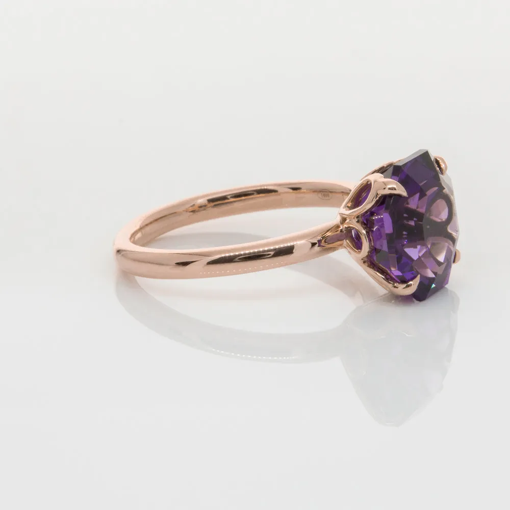 18ct Rose Gold Amethyst Octavia Ring