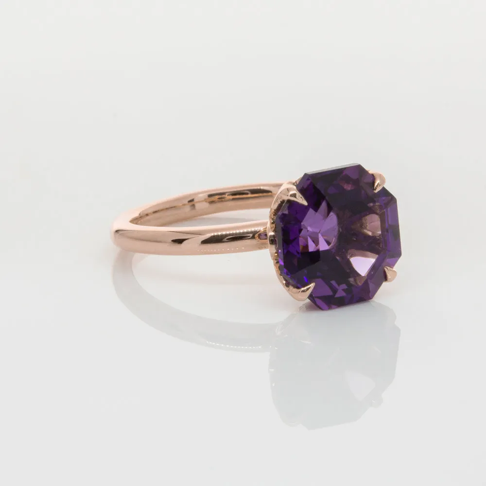 18ct Rose Gold Amethyst Octavia Ring