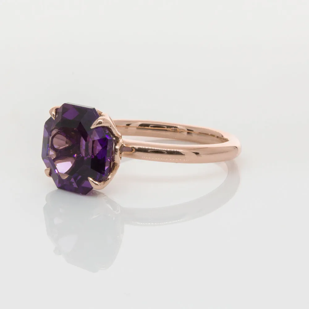 18ct Rose Gold Amethyst Octavia Ring