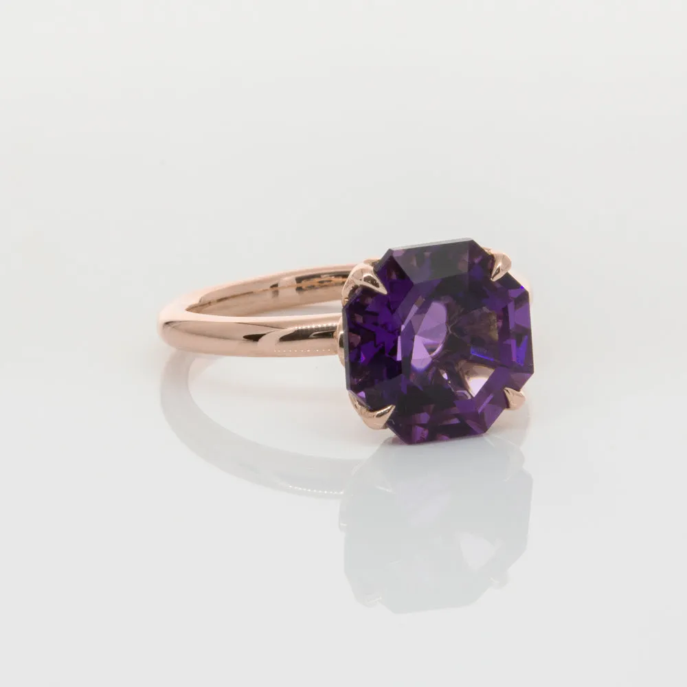 18ct Rose Gold Amethyst Octavia Ring