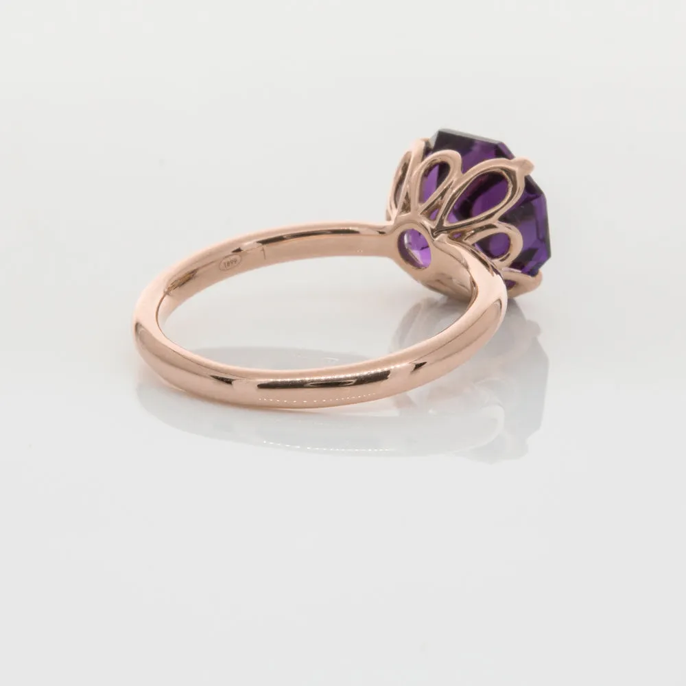 18ct Rose Gold Amethyst Octavia Ring
