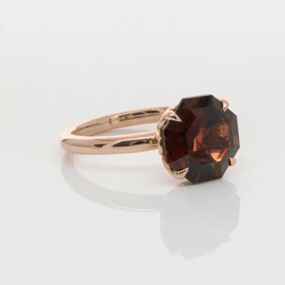 18ct Rose Gold Garnet Octavia Ring