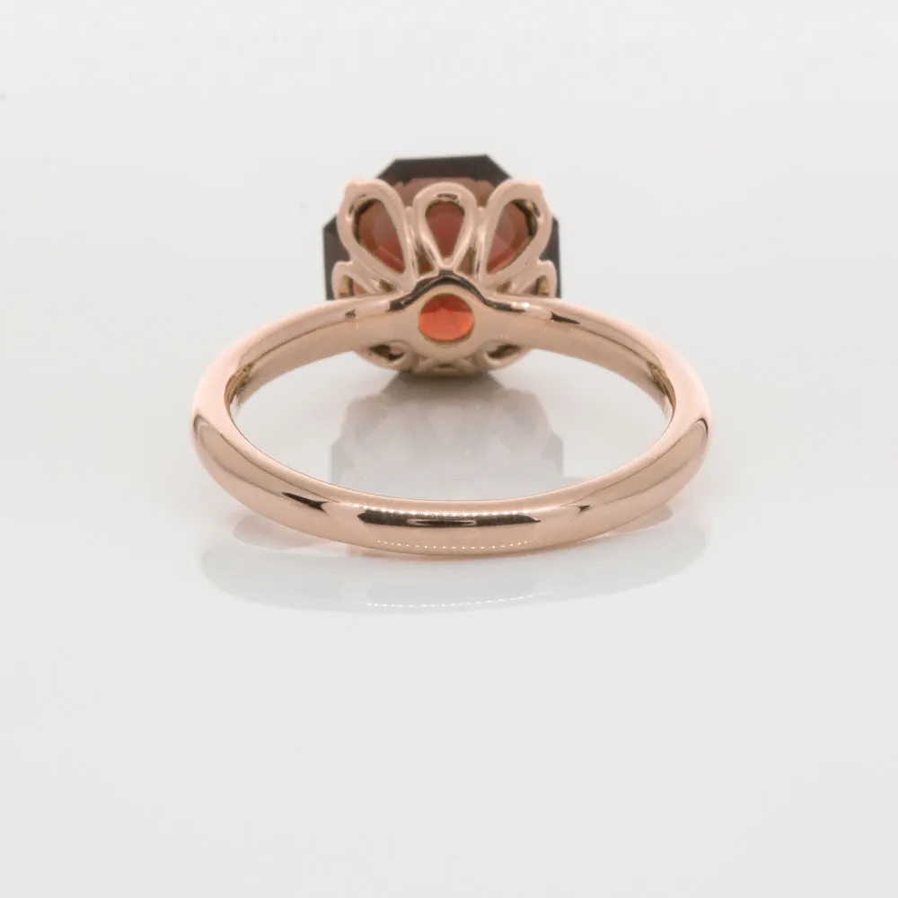 18ct Rose Gold Garnet Octavia Ring