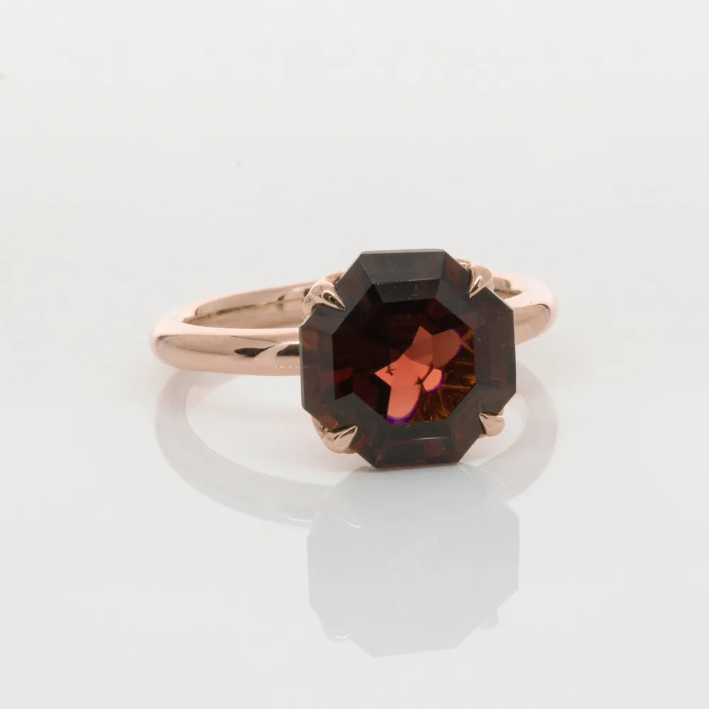 18ct Rose Gold Garnet Octavia Ring