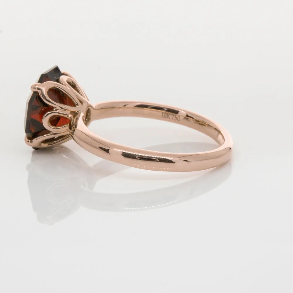 18ct Rose Gold Garnet Octavia Ring