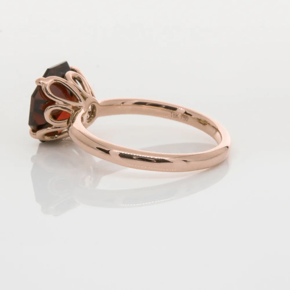 18ct Rose Gold Garnet Octavia Ring