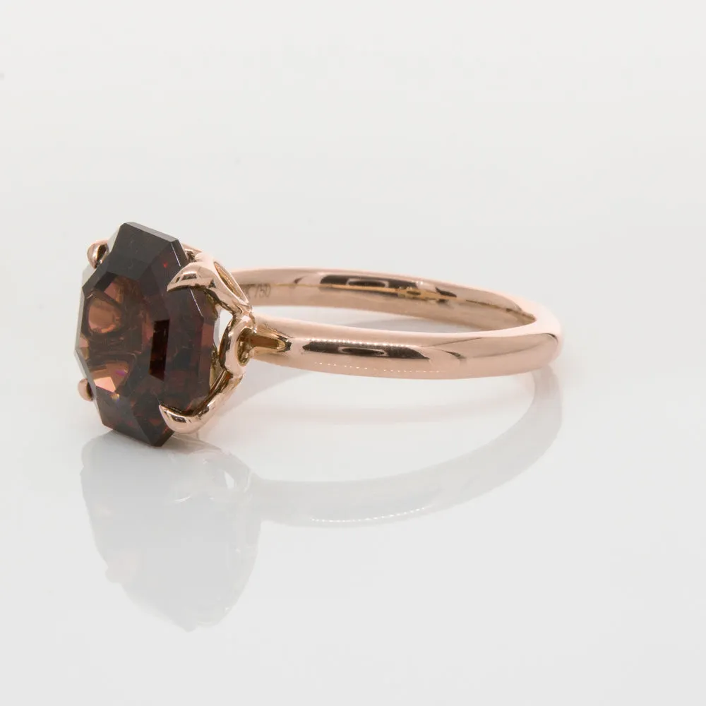 18ct Rose Gold Garnet Octavia Ring