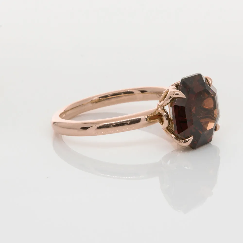 18ct Rose Gold Garnet Octavia Ring