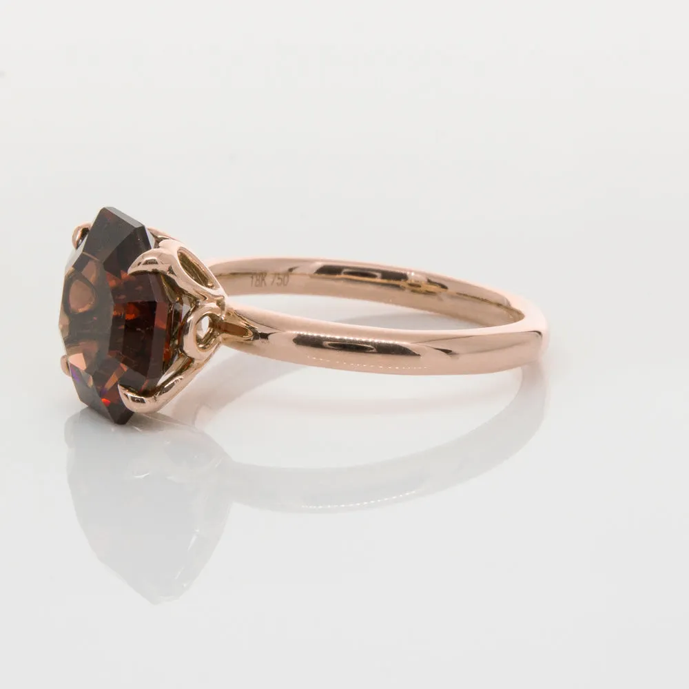 18ct Rose Gold Garnet Octavia Ring