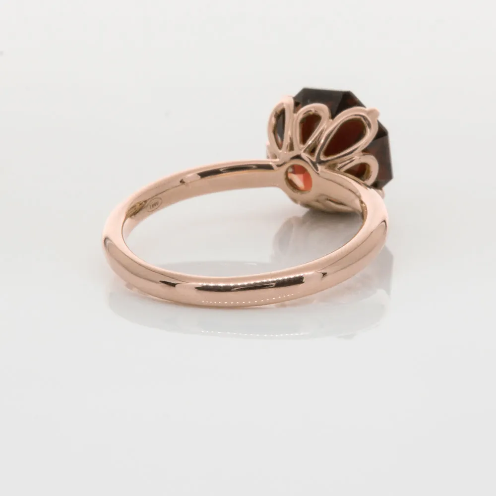 18ct Rose Gold Garnet Octavia Ring
