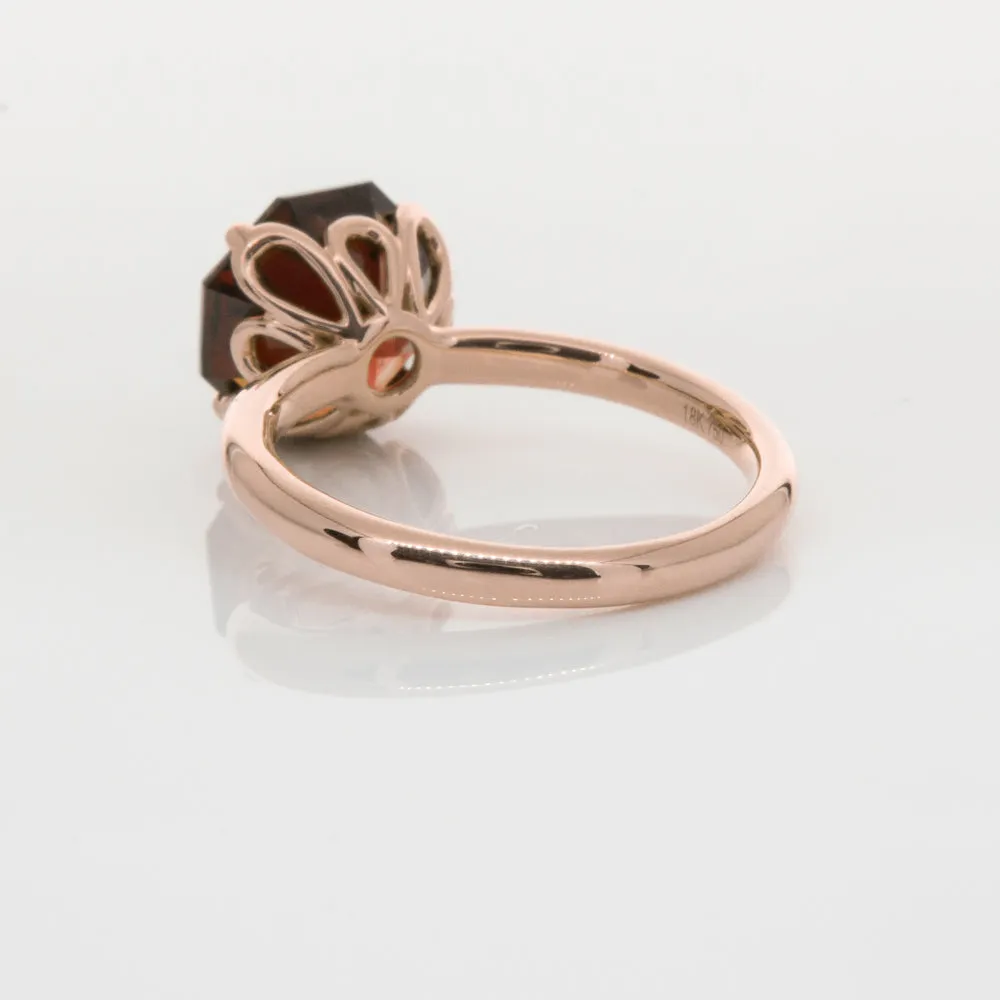 18ct Rose Gold Garnet Octavia Ring