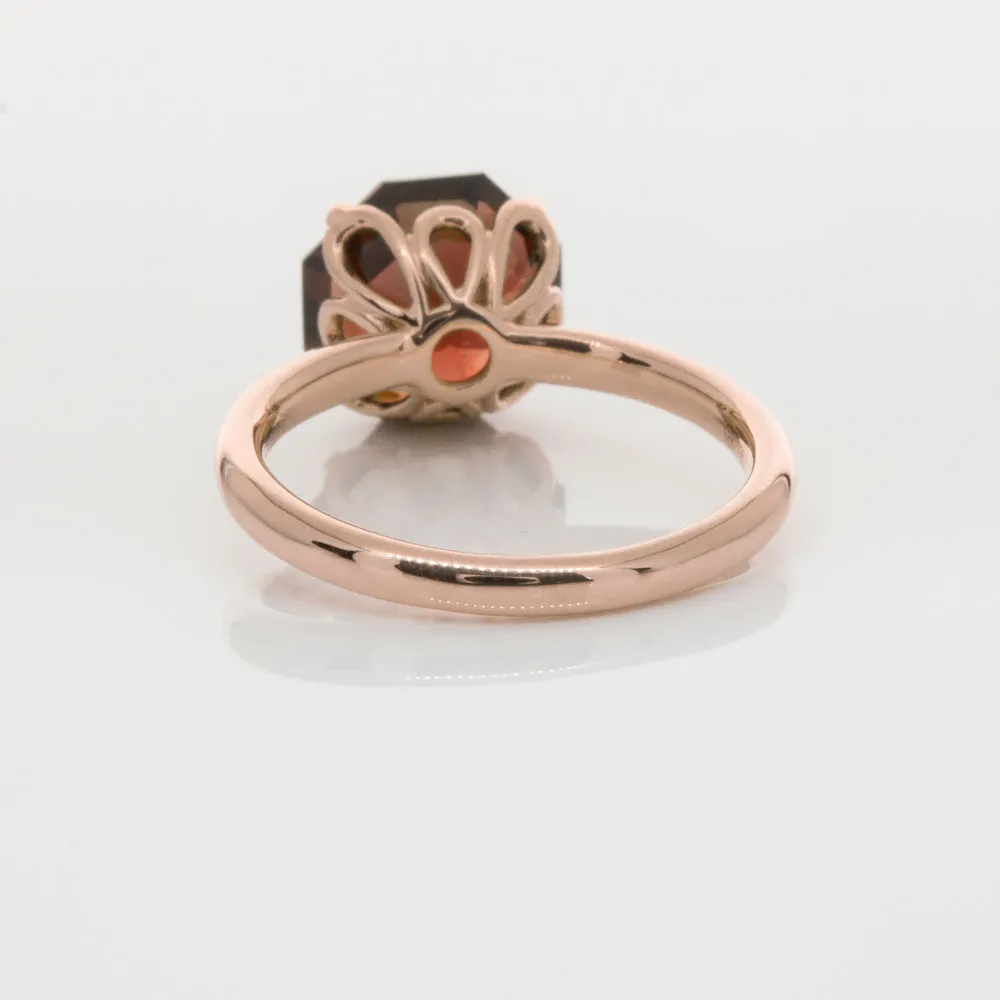 18ct Rose Gold Garnet Octavia Ring