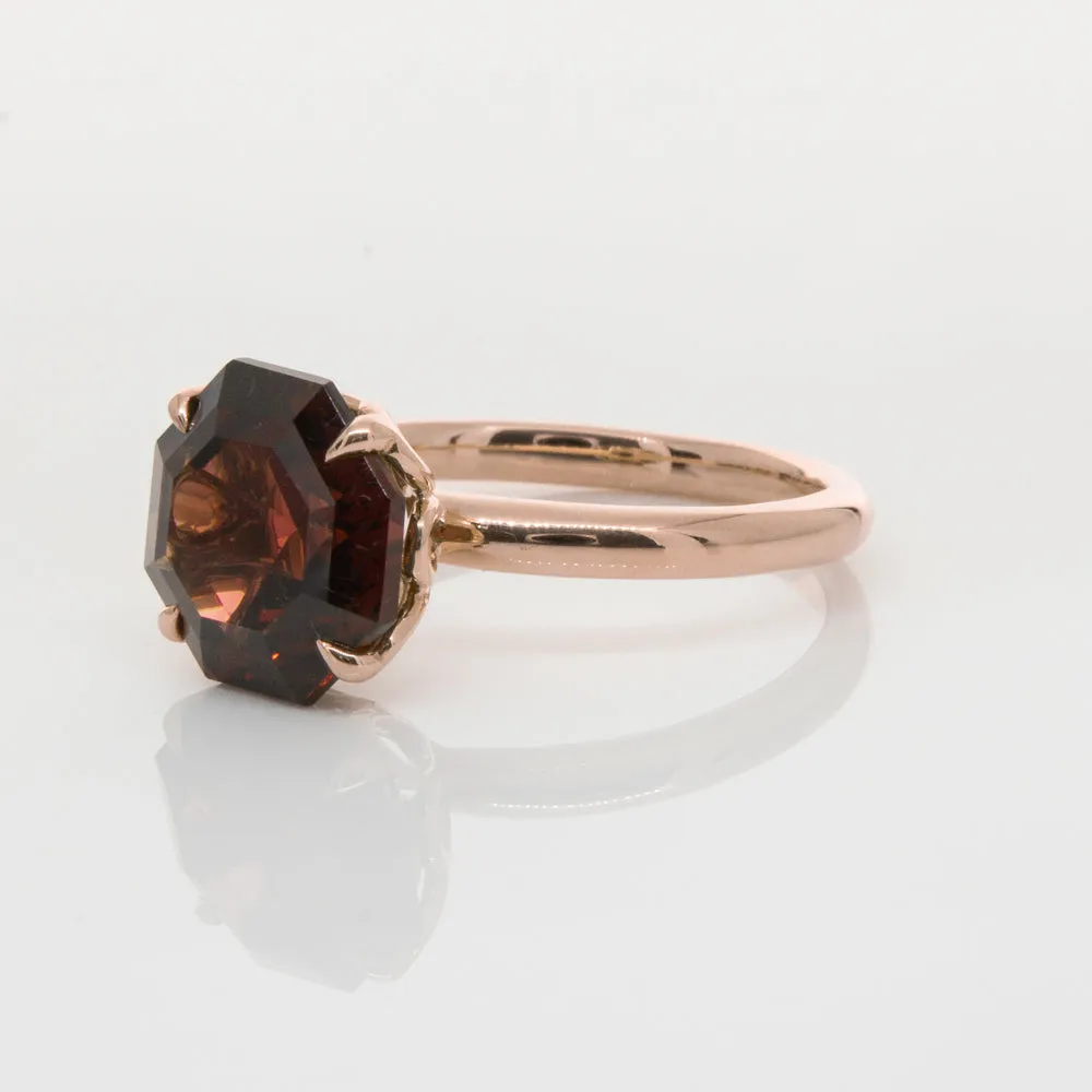 18ct Rose Gold Garnet Octavia Ring