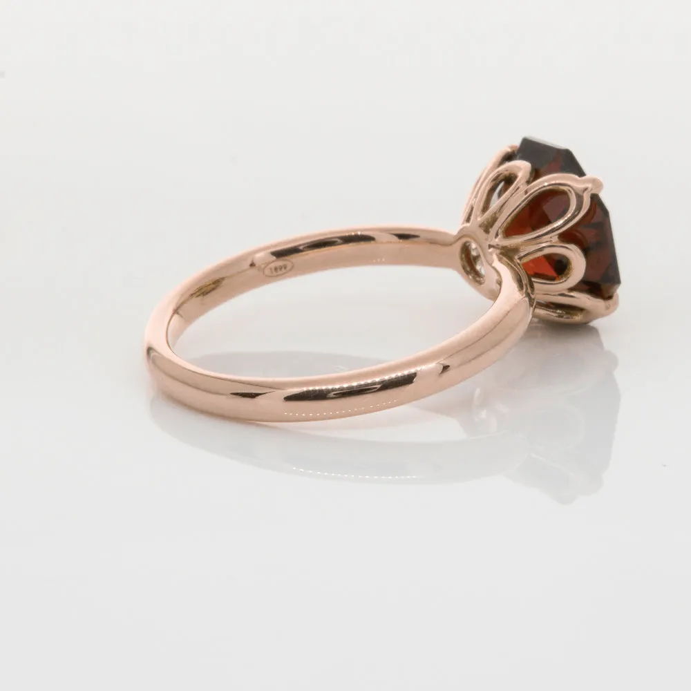 18ct Rose Gold Garnet Octavia Ring