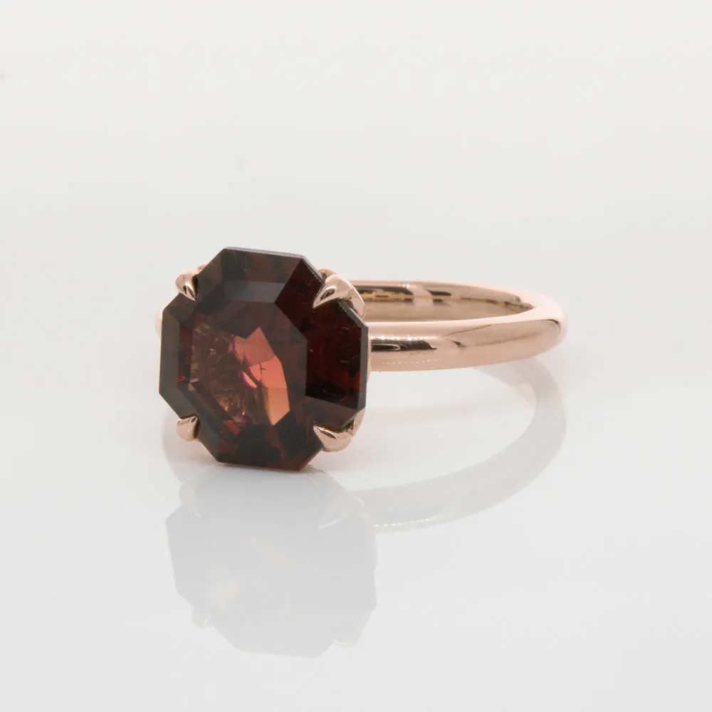 18ct Rose Gold Garnet Octavia Ring