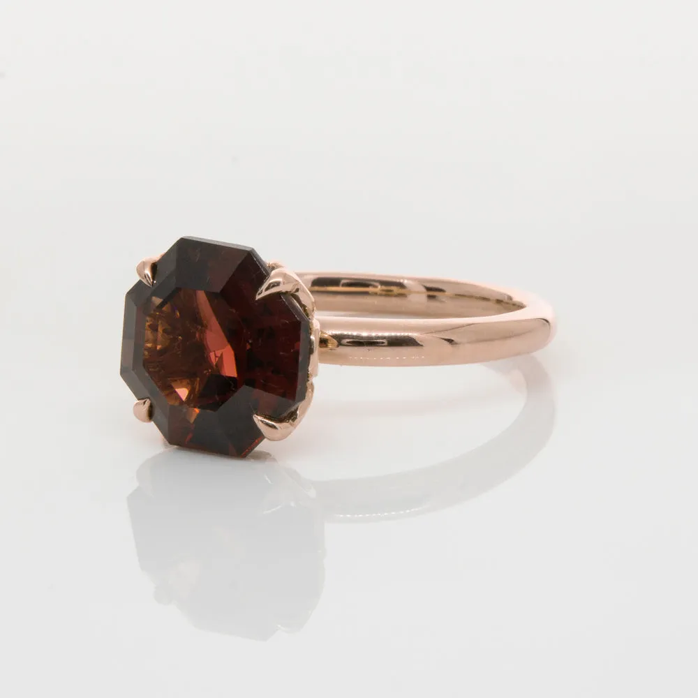 18ct Rose Gold Garnet Octavia Ring