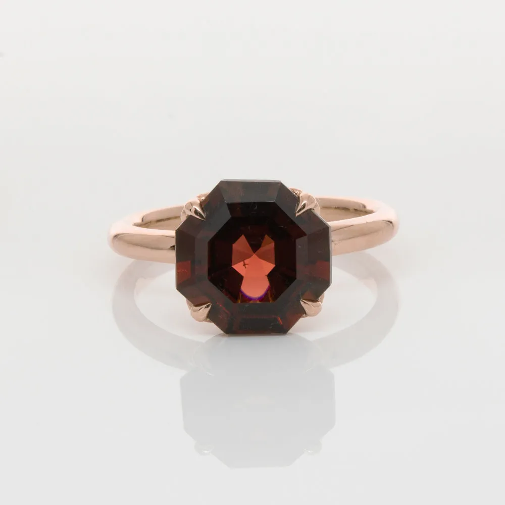 18ct Rose Gold Garnet Octavia Ring