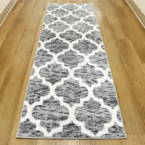 568-7287, Artistry Collection Trellis-Grey Microfiber Rug