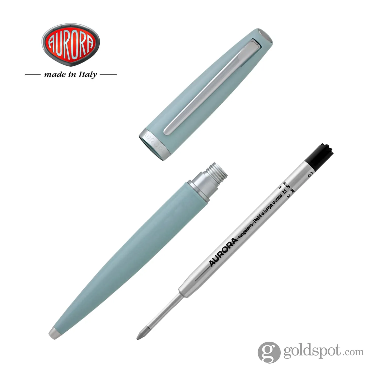 Aurora Style Gemstone Ballpoint Pen in Aquamarine